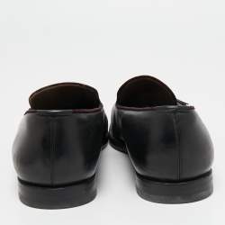 Salvatore Ferragamo Black Leather Tassel Loafers Size 40.5 