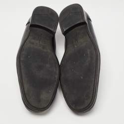 Pre Owned Salvatore Ferragamo Black Leather Gancini Bit Loafers Size 45.5