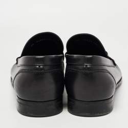 Pre Owned Salvatore Ferragamo Black Leather Gancini Bit Loafers Size 45.5