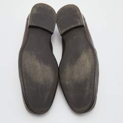 Pre Owned Salvatore Ferragamo Dark Brown Leather Slip On Loafers Size 43