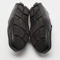 Pre Owned Salvatore Ferragamo Black Leather Slip On Loafers Size 44