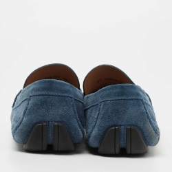 Pre Owned Salvatore Ferragamo Blue Suede Sardegna Loafers Size 43.5