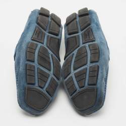 Pre Owned Salvatore Ferragamo Blue Suede Sardegna Loafers Size 43.5