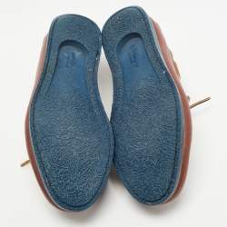 Pre Owned Salvatore Ferragamo Brown Leather Bow Slip On Loafers Size 41.5