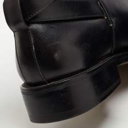 Pre Owned Salvatore Ferragamo Black Leather Buckle Ankle Boots Size 41.5