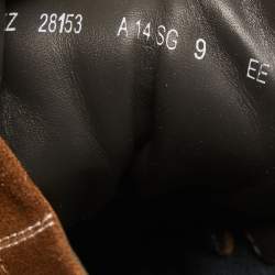 مملوكة مسبقًا Salvatore Ferragamo Brown Leather and Suede High Top Sneakers Size 43