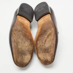 Pre Owned Salvatore Ferragamo Brown Horsebit Slip On Leather Loafers Size 41.5