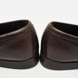 Pre Owned Salvatore Ferragamo Brown Horsebit Slip On Leather Loafers Size 41.5