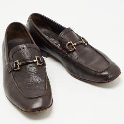 Pre Owned Salvatore Ferragamo Brown Horsebit Slip On Leather Loafers Size 41.5