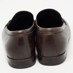 Pre Owned Salvatore Ferragamo Brown Horsebit Slip On Leather Loafers Size 41.5