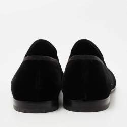 Pre Owned Salvatore Ferragamo Black Velvet Andrea Loafers Size 43.5