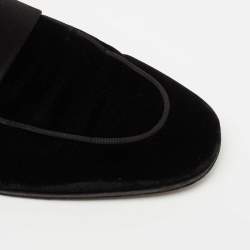 Pre Owned Salvatore Ferragamo Black Velvet Andrea Loafers Size 43.5