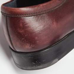 Pre Owned Salvatore Ferragamo Black/Brown Leather Lace Up Brogue Derby Size 42