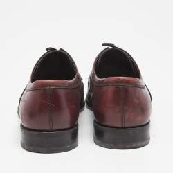 Pre Owned Salvatore Ferragamo Black/Brown Leather Lace Up Brogue Derby Size 42