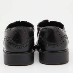 Salvatore Ferragamo Black Leather Brogue Oxfords Size 43