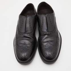 Salvatore Ferragamo Black Leather Brogue Oxfords Size 43