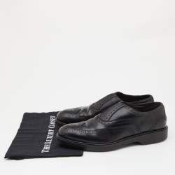 Salvatore Ferragamo Black Leather Brogue Oxfords Size 43