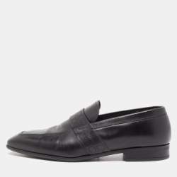 Pre Owned Salvatore Ferragamo Black Leather Goliath Loafers Size 43.5 