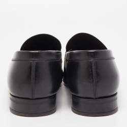 Pre Owned Salvatore Ferragamo Black Leather Goliath Loafers Size 43.5 