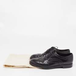 Salvatore Ferragamo Black Brogues Leather Lace Up Oxfords Size 43.5