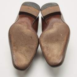 Pre Owned Salvatore Ferragamo Brown Leather Horsebit Slip On Loafers Size 44