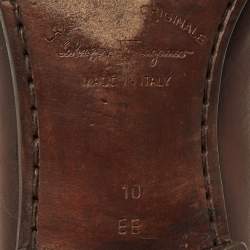 Pre Owned Salvatore Ferragamo Brown Leather Horsebit Slip On Loafers Size 44