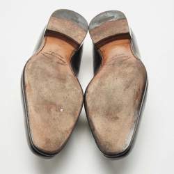 مملوكة مسبقًا Salvatore Ferragamo Black Leather Tassel Slip On Loafers Size 44