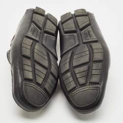 مملوكة مسبقًا Salvatore Ferragamo Black Leather Braided Bow Loafers Size 44