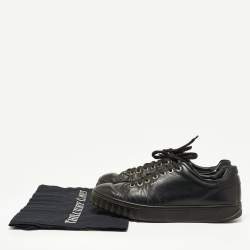 مملوكة مسبقًا Salvatore Ferragamo Black Leather Low Top Sneakers Size 41.5 