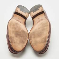 Pre Owned Salvatore Ferragamo Burgundy Leather Gancini Bit Loafers Size 44