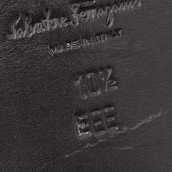 Pre Owned Salvatore Ferragamo Black Leather Gancini Loafers Size 44.5 