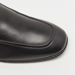 Pre Owned Salvatore Ferragamo Black Leather Gancini Loafers Size 44.5 