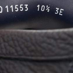 Pre Owned Salvatore Ferragamo Navy Blue Leather Rieti Gancini Loafers Size 44.5