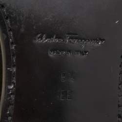 Pre Owned Salvatore Ferragamo Black Patent Leather Slip On Loafers Size 42.5