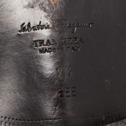 Pre Owned Salvatore Ferragamo Black Leather Slip On Loafers Size 41.5