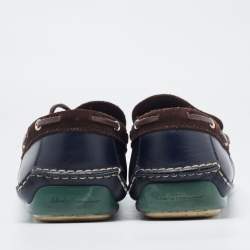 Pre Owned Salvatore Ferragamo Suede and Leather Slip On Loafers Size 45