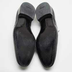 Salvatore Ferragamo Black Patent Leather Antoane Loafers Size 46