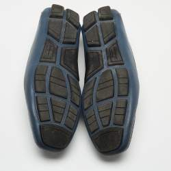 Pre Owned Salvatore Ferragamo Blue Leather Parigi Gancini Loafers Size 42.5