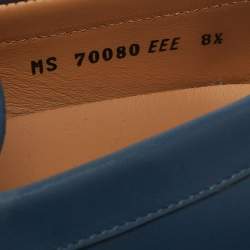 Pre Owned Salvatore Ferragamo Blue Leather Parigi Gancini Loafers Size 42.5