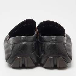 مملوكة مسبقًا Salvatore Ferragamo Black Leather Slip On Loafers Size 42.5 