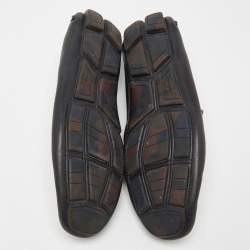 Salvatore Ferragamo Black Leather Slip On Loafers Size 42.5 