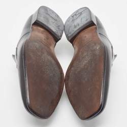Pre Owned Salvatore Ferragamo Black Leather Gancini Bit Loafers Size 43