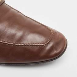 Pre Owned Salvatore Ferragamo Brown Leather Horsebit Slip On Loafers Size 45