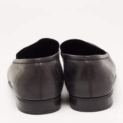 Salvatore Ferragamo Black Leather Loreno Tassel Slip On Loafers Size 45