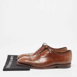Salvatore Ferragamo Brown Leather Oxfords Size 44.5 