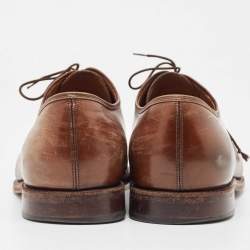 Salvatore Ferragamo Brown Leather Oxfords Size 44.5 