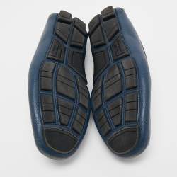 Salvatore Ferragamo Navy Blue Leather Parigi Gancini Loafers Size 42.5