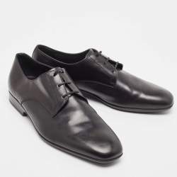 Salvatore Ferragamo Black Leather Lace Up Oxfords Size 43