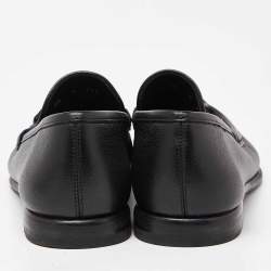 Pre Owned Salvatore Ferragamo Black Leather Gancini Bit Loafers Size 42