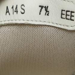 Pre Owned Salvatore Ferragamo Blue Leather Lace Up Sneakers Size 41.5